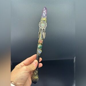 Natural Fluorite Quartz Crystal obelisk ball Magic scepter Reiki healing